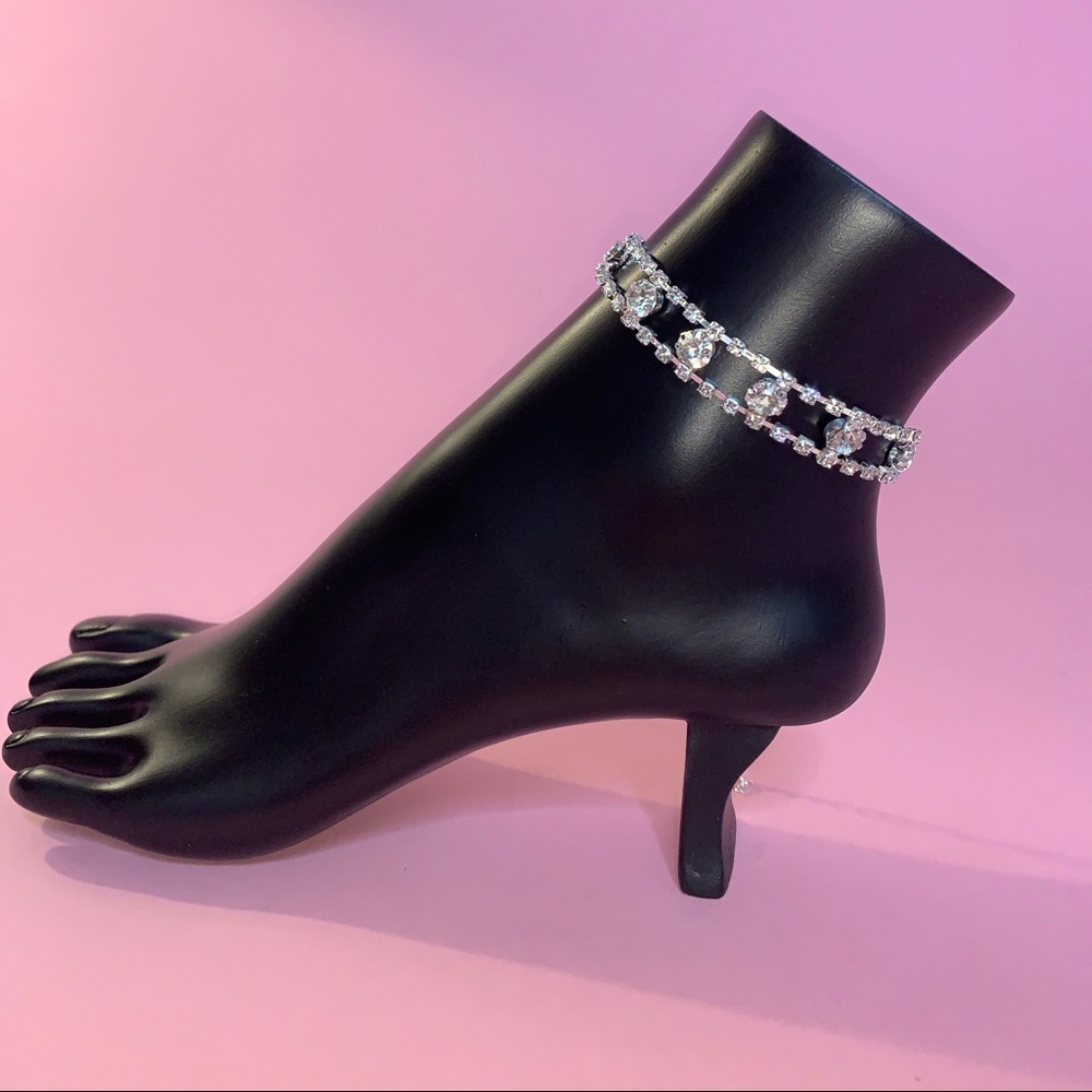 Flora Diamante Silver Anklet - BOUTIQUE